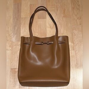Michael Kors brown leather tote bag